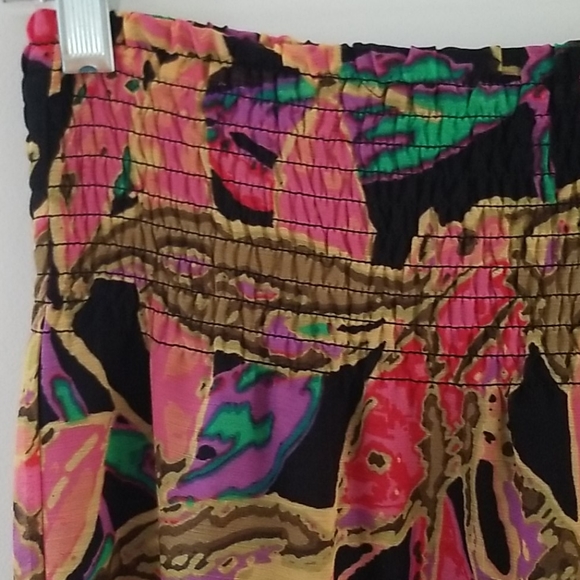 VTG Fashion Bug BOHO Bright Multicolor Floral/Leaves Maxi Gypsy Skirt, Size S - Picture 5 of 16